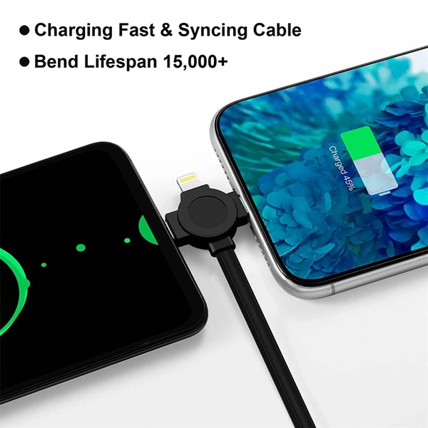 3 in 1 Charging with Mini Type C Micro USB Lightning Port