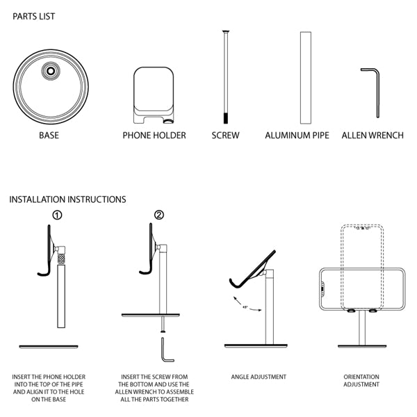Adjustable Angle Phone Holder Dock & Stand