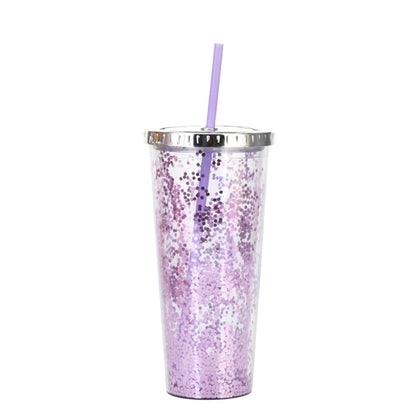 24oz Acrylic Shine Colorful Glitter Tumbler With Straw