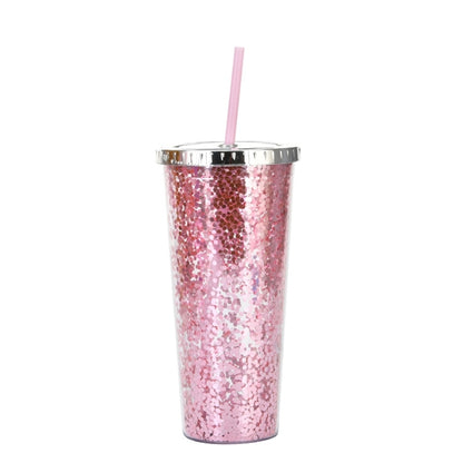 24oz Acrylic Shine Colorful Glitter Tumbler With Straw