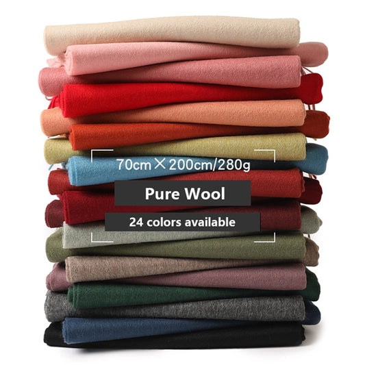 Solid Color Wool Warm Thick Scarf Shawl Large Size