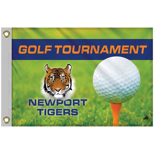 14" x 20" Single Rev Golf Flag with Heading & Grommets - HQ
