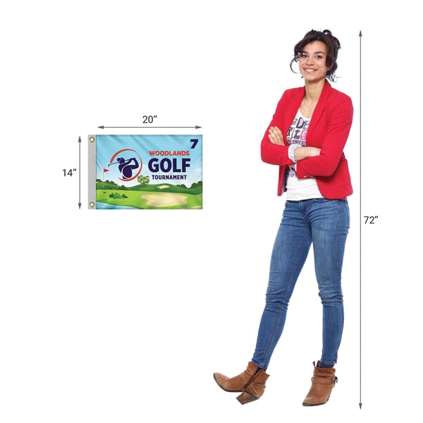 14" x 20" Single Rev Golf Flag with Heading & Grommets - HQ