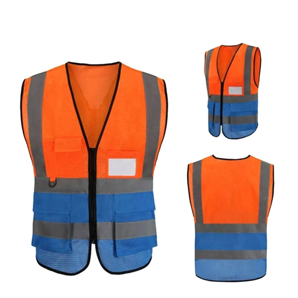 Hi Vis rPET Class 2 Reflective Mesh Safety Vest With Pockets