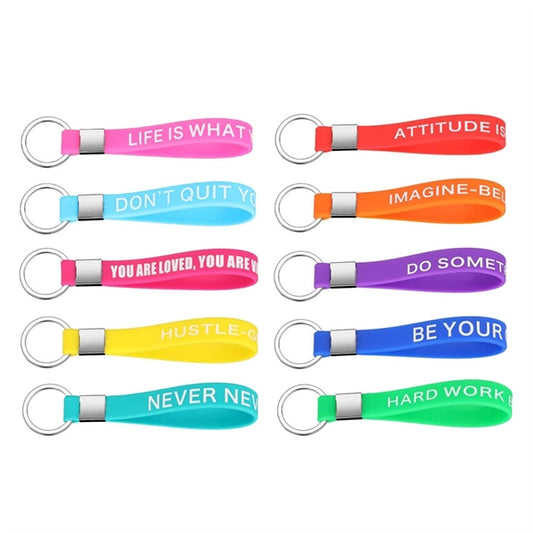 Custom Silicone Keychain with Inspirational Messages