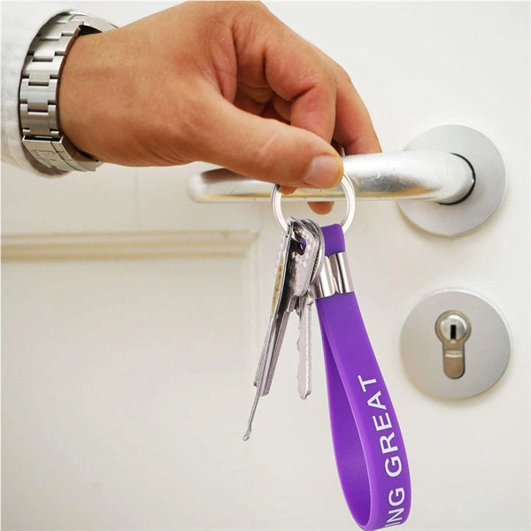 8''x1/2'' Silicone Keychain Hotel Flight Tag