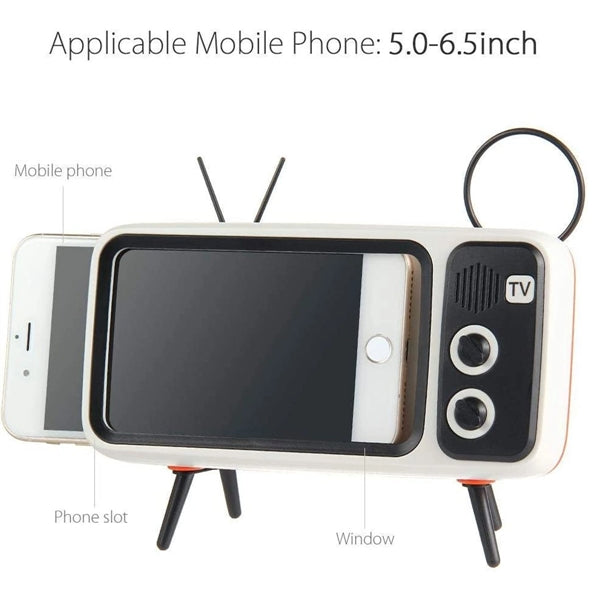 Wireless Bluetooth Speakers Retro Tv Style Stand Holder