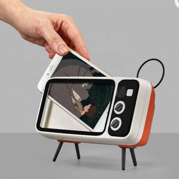 Wireless Bluetooth Speakers Retro Tv Style Stand Holder