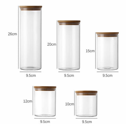 5 Pack Glass Storage Jars