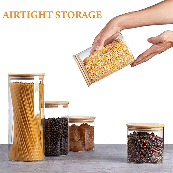 5 Pack Glass Storage Jars