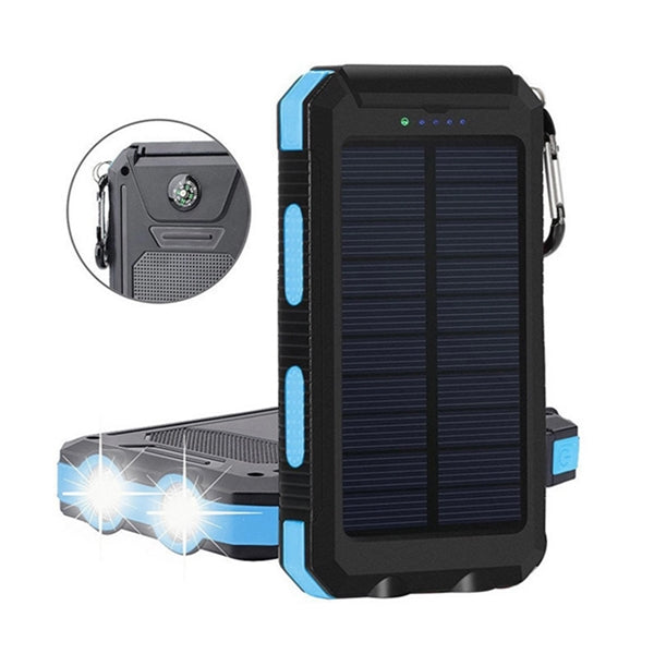 Solar Power Bank With Compass Carabiner