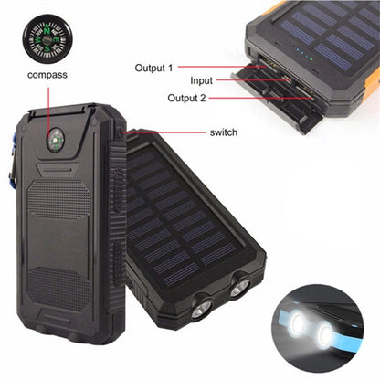 Solar Power Bank With Compass Carabiner