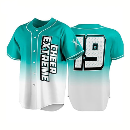 CUSTOM FULL-COLOR DYE SUBLIMATED FULL BUTTON BASEBALL JERSEY