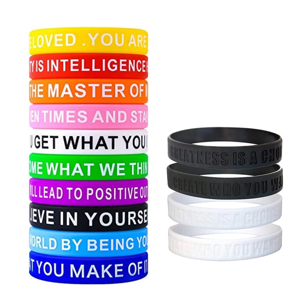 8''x1/2" Debossed Silicone Wristband