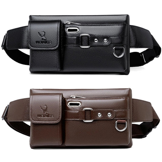 Genuine Leather And Slim With Adjustable Waistband Bag