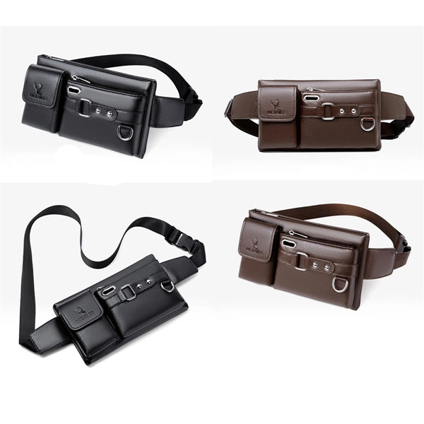 Genuine Leather And Slim With Adjustable Waistband Bag