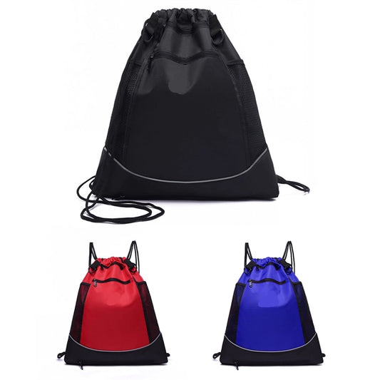 Drawstring Cycling Bag With Mesh Pocket