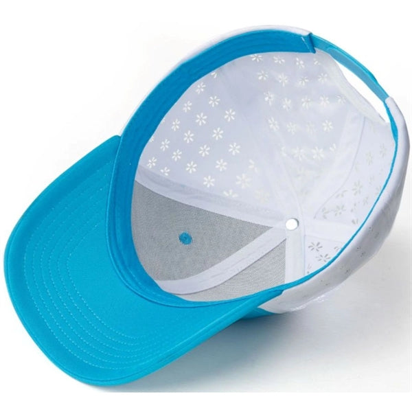 6Panel Structured Halfmoon Buckram Breathable Back Panel Cap