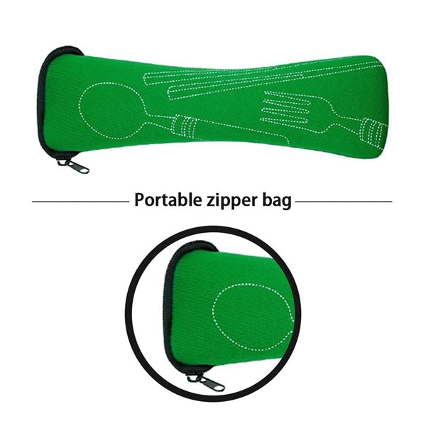 Travel Utensil Set with Neoprene Pouch