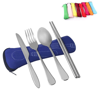 Travel Utensil Set with Neoprene Pouch