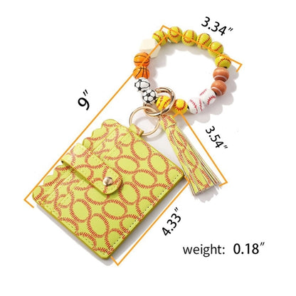 Silicone Beaded Key Ring Bracelet with Tassel