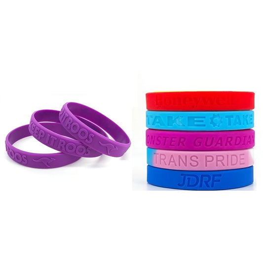 Debossed/Embossed Silicone Wristband