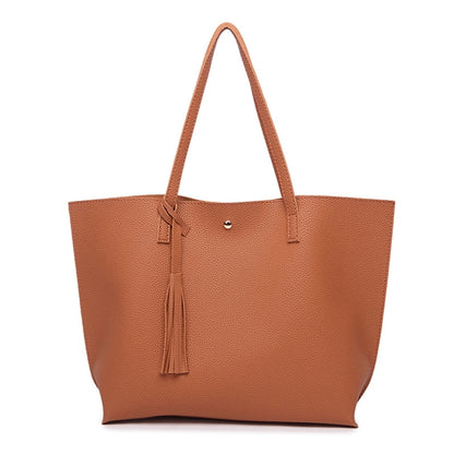 Soft Faux Leather Tote Shoulder Bag