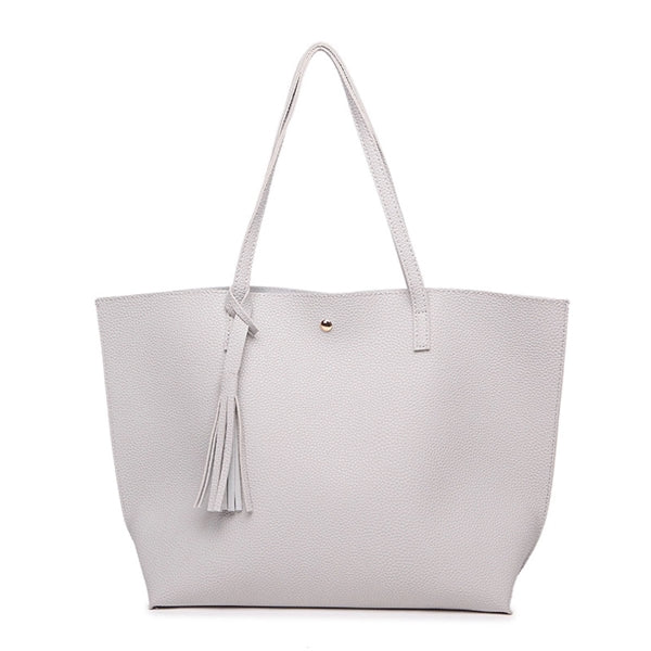 Soft Faux Leather Tote Shoulder Bag
