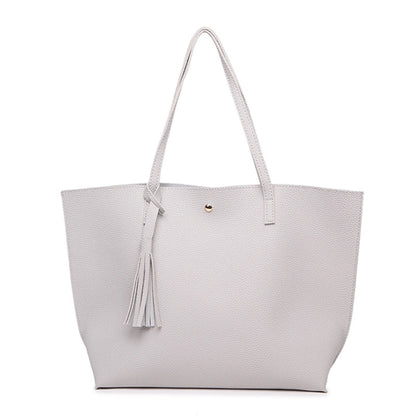 Soft Faux Leather Tote Shoulder Bag