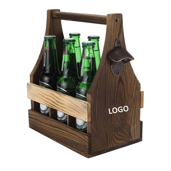 6 Packs Wooden Beer Caddy