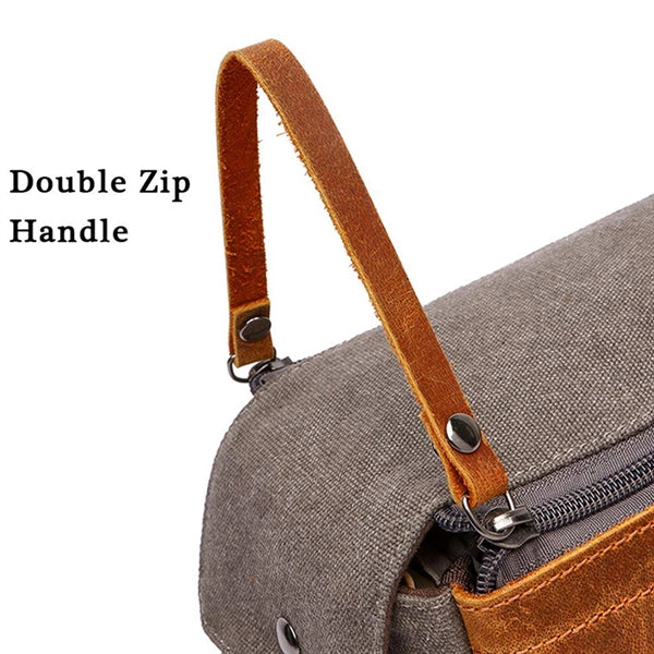 Leather Canvas Toiletry Bag
