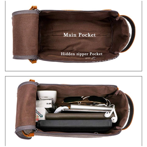 Leather Canvas Toiletry Bag