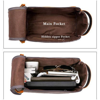 Leather Canvas Toiletry Bag