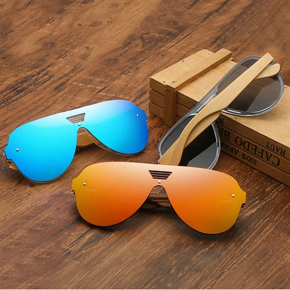 Bamboo Wood-Leg Polarized Sunglasses