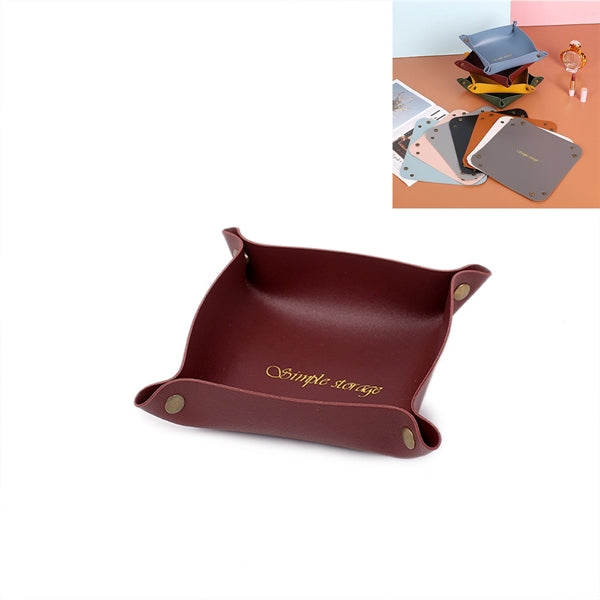 PU Leather Tray Organizer Storage