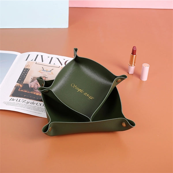 PU Leather Tray Organizer Storage