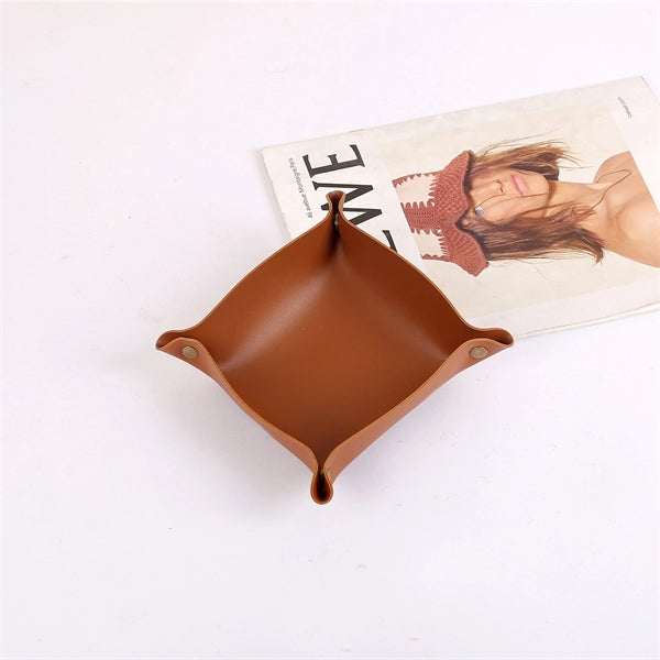 PU Leather Tray Organizer Storage