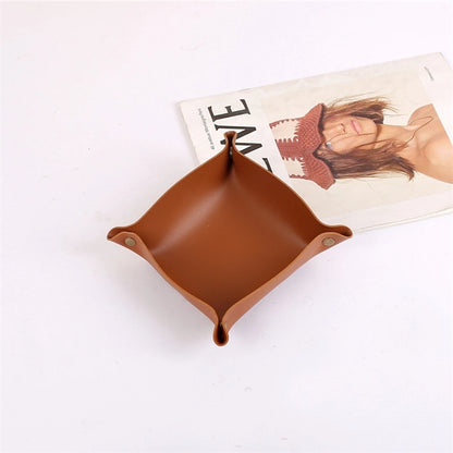 PU Leather Tray Organizer Storage