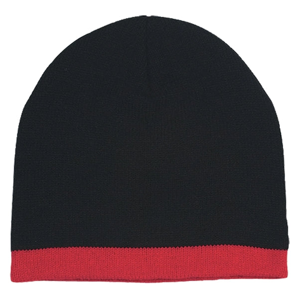 Knit Beanie With Stripe