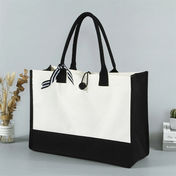 Women Initial Canvas Tote Bag