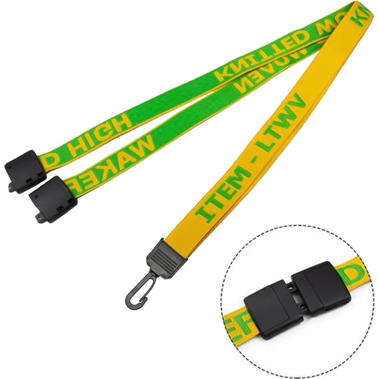 Custom Woven Lanyards with Safety Break & Plastic attachment