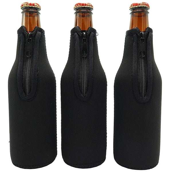 Neoprene Insulator Beer Bottle Sleeve Zip-up Jackets