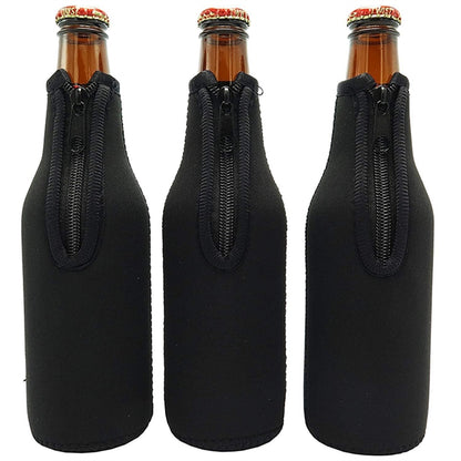 Neoprene Insulator Beer Bottle Sleeve Zip-up Jackets