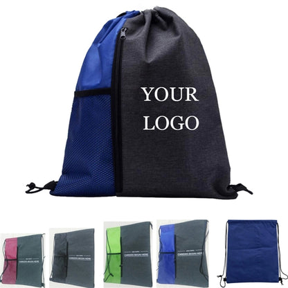 Vertical Drawstring Bag with a Mesh Pocket
