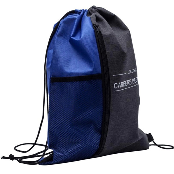 Vertical Drawstring Bag with a Mesh Pocket