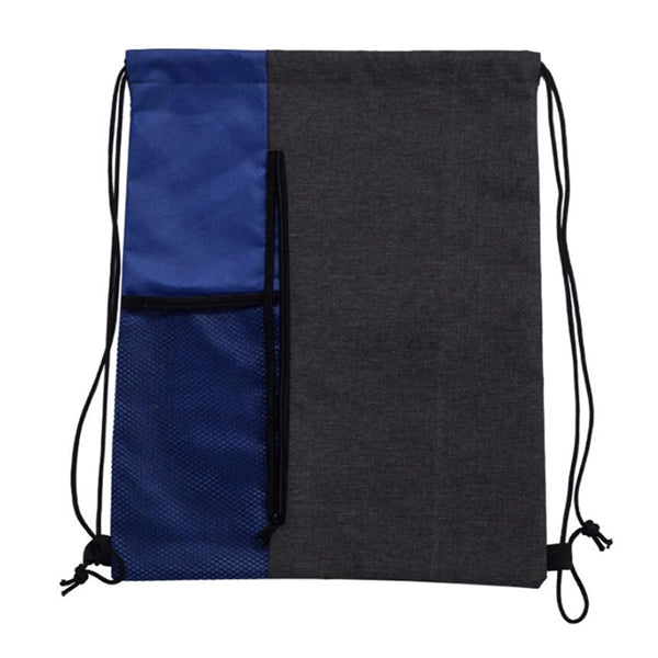 Vertical Drawstring Bag with a Mesh Pocket