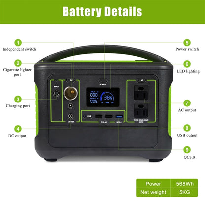 568Wh 153600mAh Portable Camping Power Station