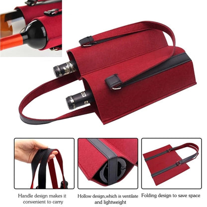 Felt 2 Bottle Wine Carrier Tote Gift Bags
