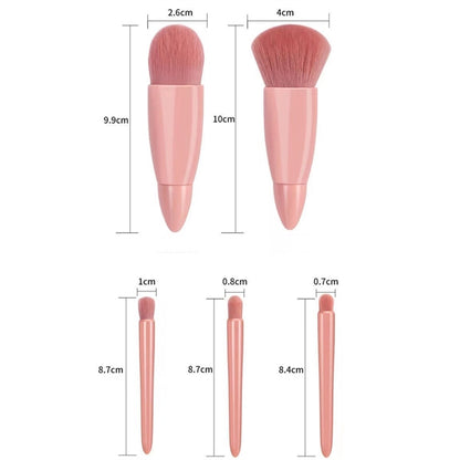 Mini 5 Piece Makeup Brush Set with Mirror