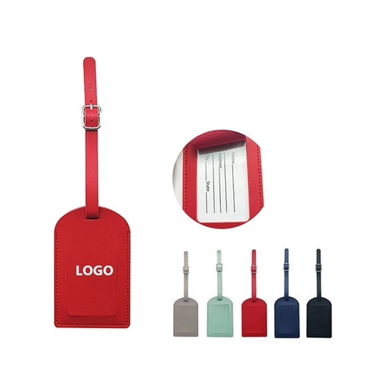 Leather Luggage Or Bag Tag With Privacy Cover